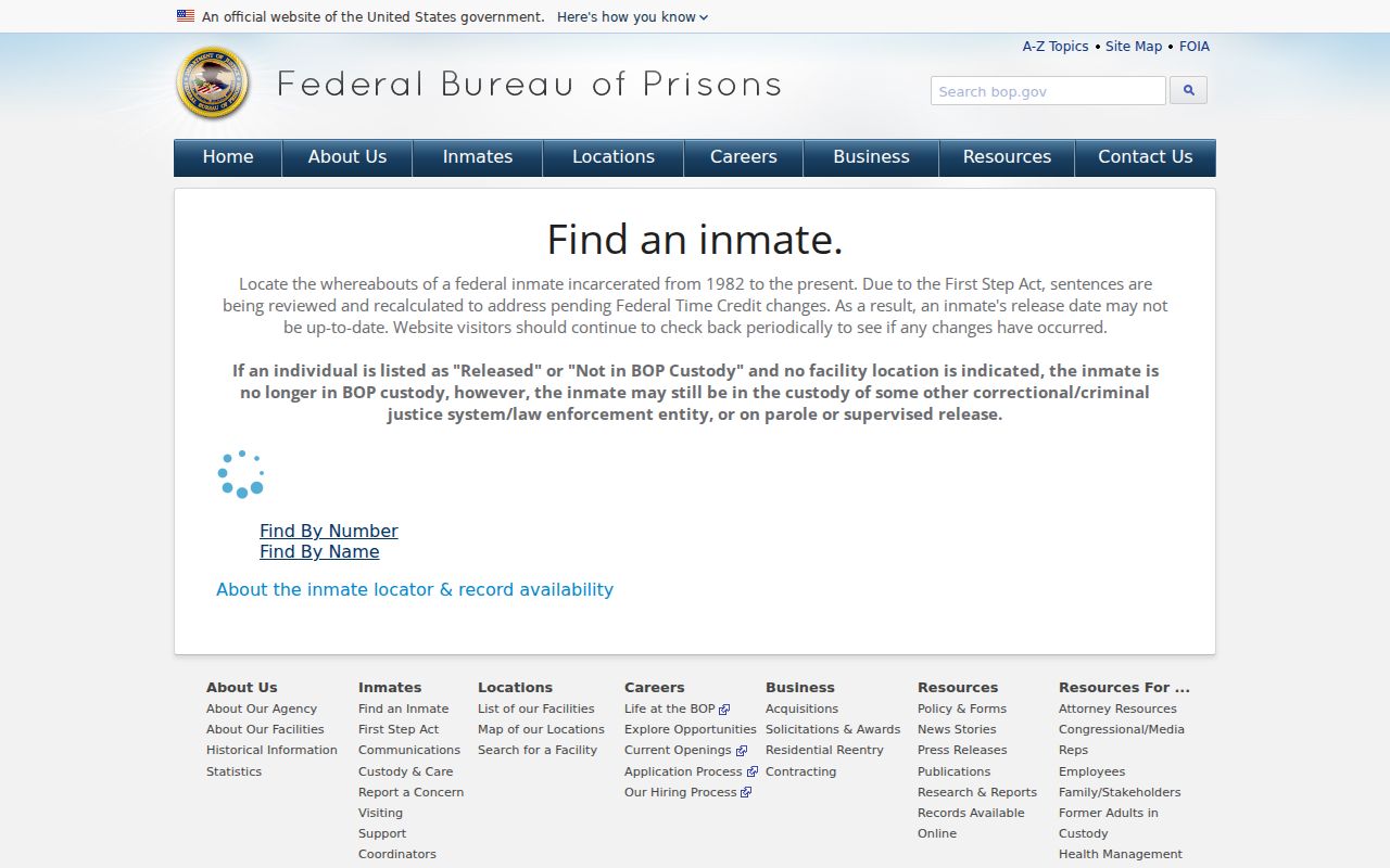 Federal inmate locator supplement to Sumner County arrest records